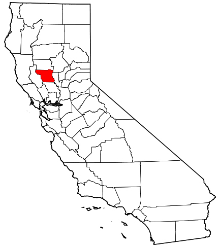 Map of
                California with Colusa Highlighted (image)